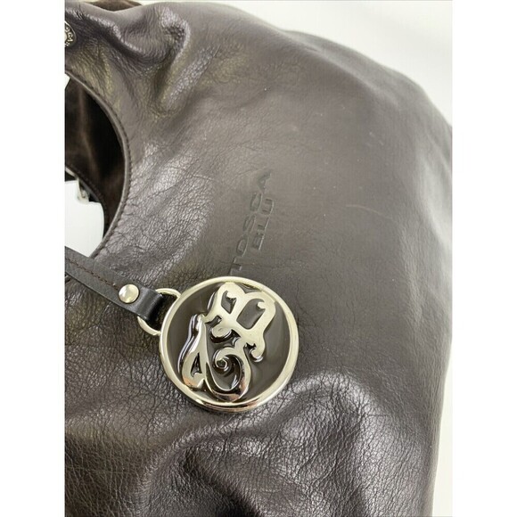 Tosca Blu Brown Leather Purse Double Handle Shoulder Handbag Suede Zip - Picture 9 of 16